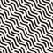 Hand Drawn Scattered Wavy Lines Monochrome Texture. Vector Seamless Black and White Pattern