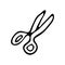 Hand drawn scissors doodle. Sketch Back to school, icon. Decorat