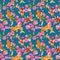 Hand drawn seamless background pattern inspired by chinese Korean and Japan kimono yukata background backdrop watercolor gouache