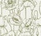 A hand-drawn seamless floral pattern, multicolor pattern gold frame, gold leaf, and a small tie pattern. seamless colorful