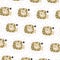 Hand drawn seamless pattern abstract cute lion cartoon premium vector