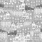 Hand drawn seamless pattern of British style houses