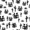 Hand drawn seamless pattern with ccati. Saguaro, agaves, and opuntia cactuses on white background. Stilish design for textile, wal