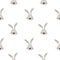 Hand drawn seamless pattern with cute bunny. Design concept for Easter print, packaging, wrapping paper, card, banner, invite.