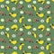 Hand drawn seamless pattern with dachshunds and flowers. Perfect for T-shirt, postcard, textile and print. Doodle illustration