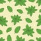 Hand drawn seamless pattern with green peppermint