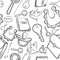 Hand drawn seamless pattern with happy families