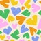 Hand drawn seamless pattern with hearts. Festive backdrop with love, passion and romance symbols.