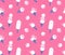 Hand drawn seamless pattern with ice-cream. Sweet summer print fabric, wrap paper or wallpaper. Bright background.
