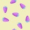 Hand drawn seamless pattern with pastel holographic dreamy dessert sweet food strawberry. Pink blue purple cake cupcake