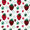 Hand drawn seamless pattern with strawberries, raster. Good for surface design, children products, paper goods and more