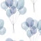 Hand drawn seamless pattern with watercolor balloons. Watercolor illustration. It can be used for wallpaper, fabric design, textil