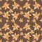 Hand drawn seamless pattern watercolor colorful maple fall leaf on brown background.