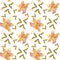 Hand drawn seamless pattern watercolor colorful maple fall leaf and winged seeds maple tree isolated on white background.