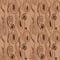 Hand drawn seamless pattern with wood board timber texture in beige brown. Natural old retro material oak pine plywood