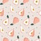 Hand drawn seamless pear pattern. Background with fruits.