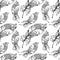 Hand Drawn Seamless Plumage Pattern