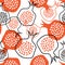 Hand drawn seamless pomegranate pattern. vector illustration