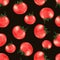Hand drawn seamless repeated pattern with watercolor ripe red tomatoes