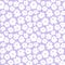 Hand drawn seamless with simple white daisy flower on lavender color background.