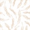 Hand drawn seamless vector wheat spikelets background