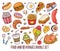 Hand drawn set of Color Food doodles in vector-01
