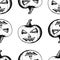 Hand drawn set of halloween attributes, black pumpkins