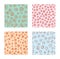 Hand-drawn Set of seamless patterns textures abstract