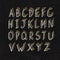 Hand-drawn Shadowed Alphabet on BlackBoard Texture