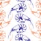 Hand drawn shrimp seamless pattern