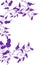 Hand drawn side border of purple leaves and vines