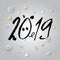 Hand drawn signs lettering 2019 for Happy New Year
