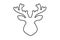 Hand drawn silhouette of head of reindeer on white background. Illustration