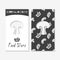 Hand drawn silhouettes. Food store business cards