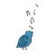 Hand Drawn Singing Blue Bird