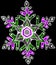 Hand drawn six pointed snowflake pattern.