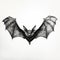 Hand Drawn Sketch Of A Bat With Wings In Matte Photo Style