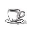 Hand drawn sketch black and white cup of tea coffe full vector