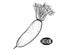 Hand drawn sketch black and white japanese radish, daikon, vegetable, leaf. Vector illustration. Elements in graphic