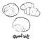 Hand drawn sketch of Bread roll bread