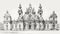 Hand Drawn Sketch Of Classic Baroque Architecture In 1800s Italy