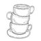 Hand Drawn Sketch Cups Vector Illustration