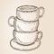 Hand Drawn Sketch Cups Vector Illustration