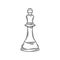 Hand-drawn sketch of King chess piece. Chess pieces. Chess. Check mate. King chess icon.