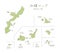 Hand drawn sketch map of Okinawan islands
