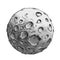 Hand drawn sketch of moon planet in black and white color, isolated on white background. Detailed vintage style drawing