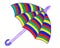 Hand drawn sketch of an open colorful umbrella