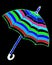 Hand drawn sketch of an open colorful umbrella