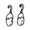 Hand drawn sketch of pearl earrings doodle vector illustration