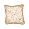 Hand drawn sketch of piece of bread in colorful isolated on white background. Detailed vintage woodcut style drawing